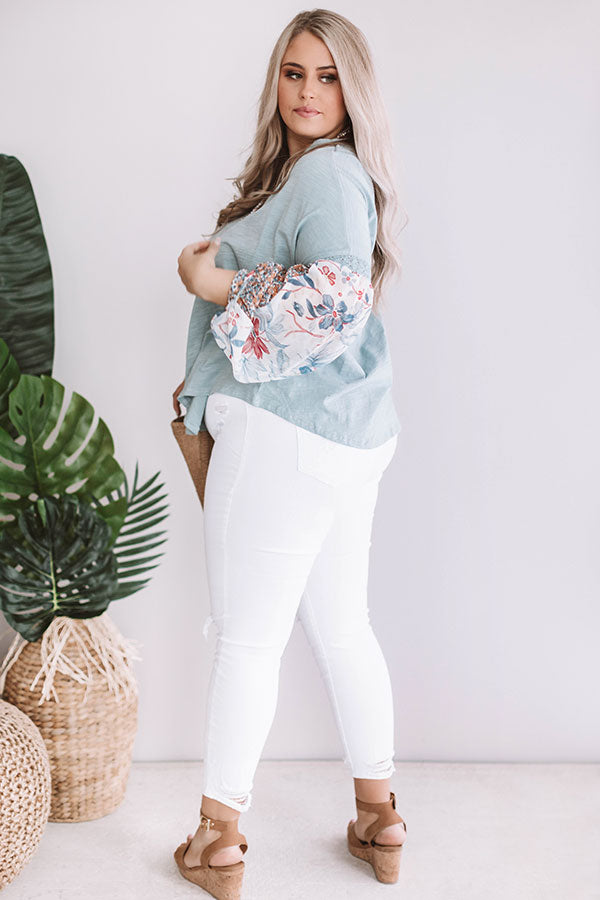 Staying Chic Shift Top In Deep Aqua  Curves Image - 3