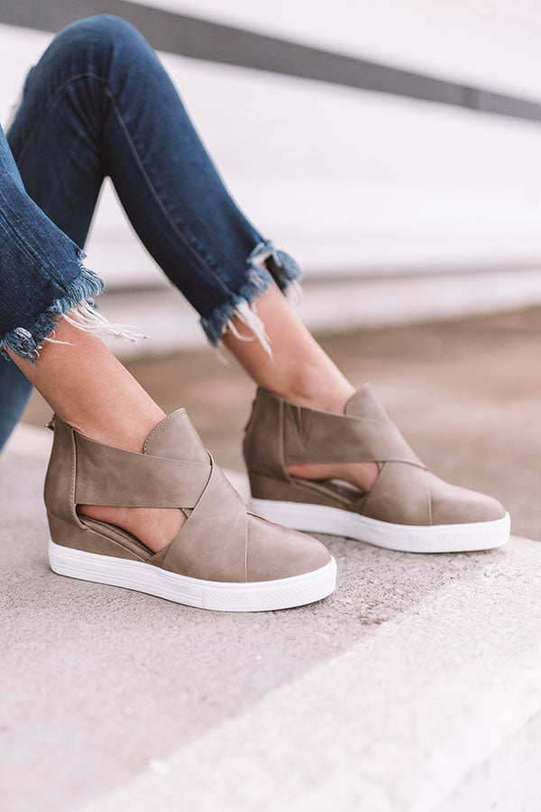The Calum Faux Leather Bootie In Taupe Image - 3