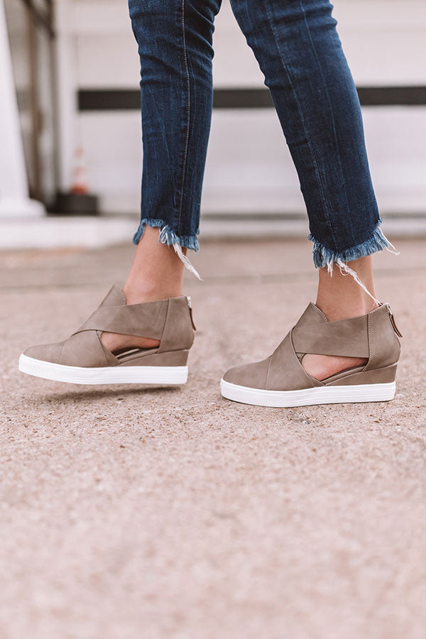 The Calum Faux Leather Bootie In Taupe Image - 2