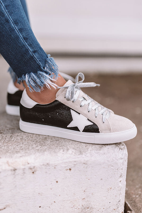 Shine Brighter Metallic Sneaker In Black Image - 1