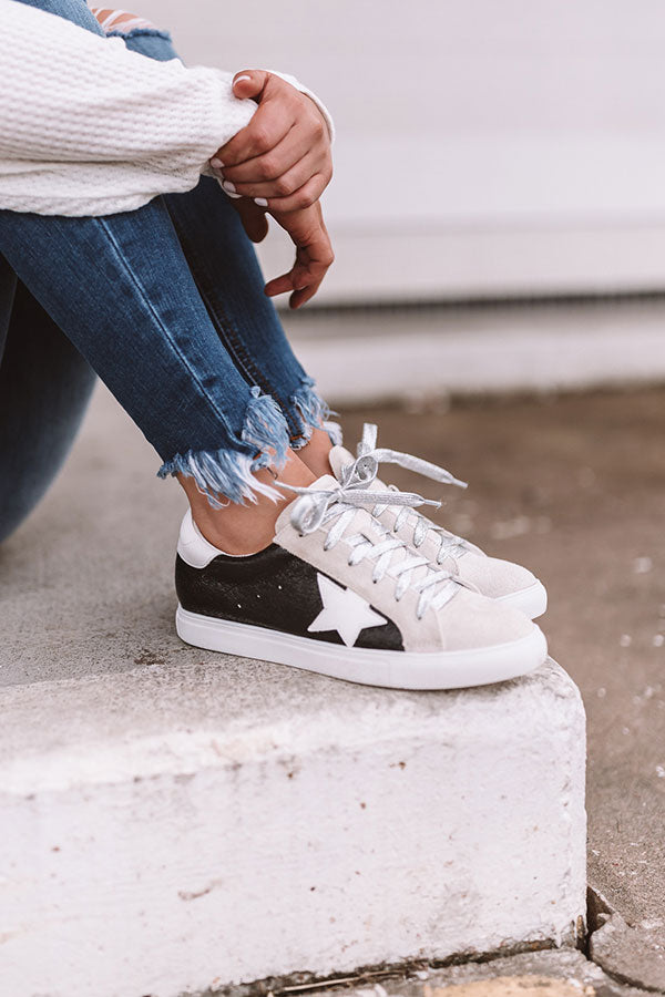 Shine Brighter Metallic Sneaker In Black Image - 3