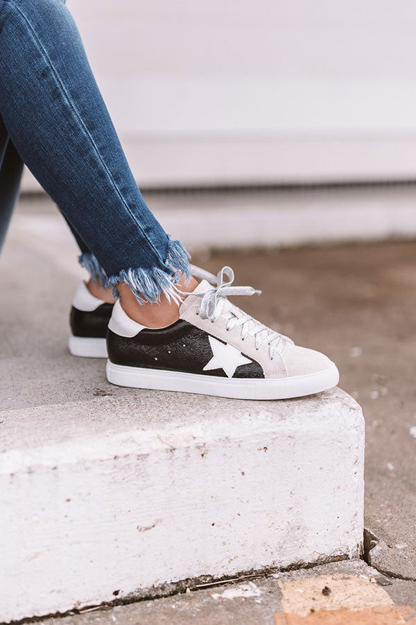 Shine Brighter Metallic Sneaker In Black Image - 2