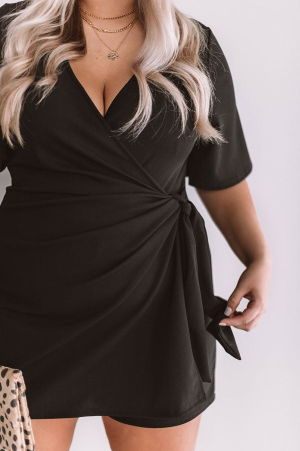 Calls For Celebration Wrap Romper In Black Curves Image - 3