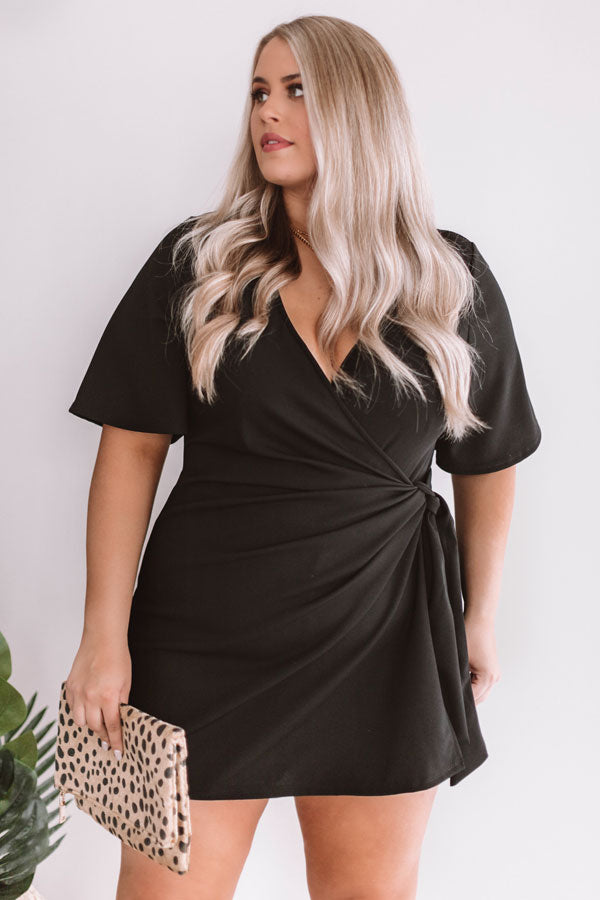 Calls For Celebration Wrap Romper In Black Curves Image - 2