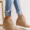 The Asher Perforated Bootie In Iced Latte Image - 1