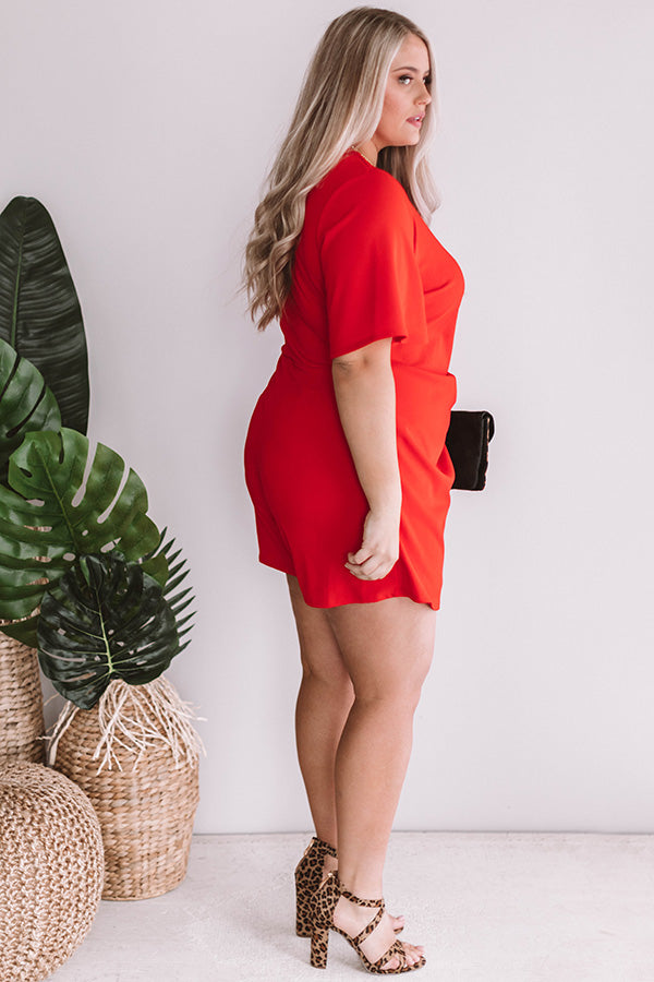 Calls For Celebration Wrap Romper In Scarlet  Curves Image - 4