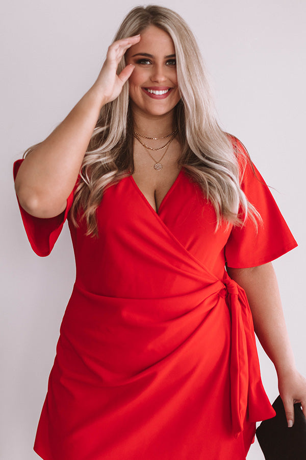 Calls For Celebration Wrap Romper In Scarlet  Curves Image - 2