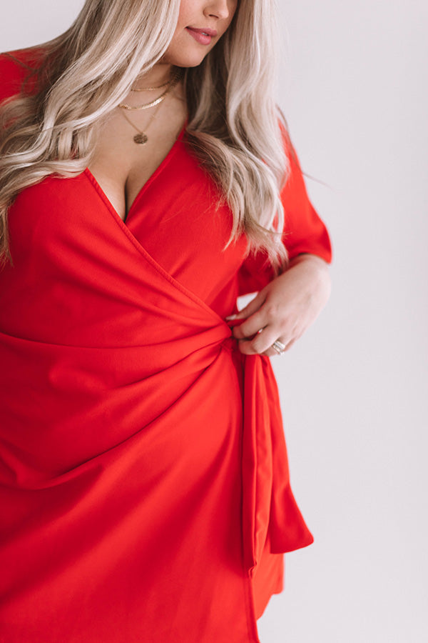 Calls For Celebration Wrap Romper In Scarlet  Curves Image - 3