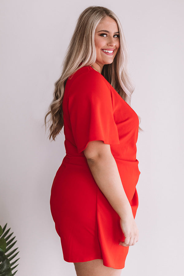 Calls For Celebration Wrap Romper In Scarlet  Curves Image - 5