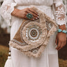 Boho Bliss Embellished Clutch in Tan Image - 1