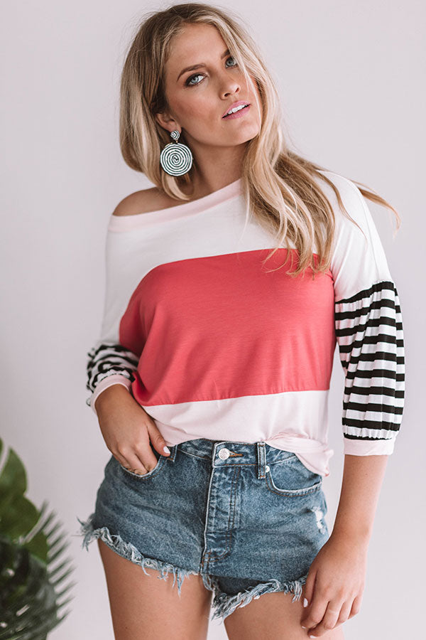 Perfectly Happy Color Block Shift Top Image - 2