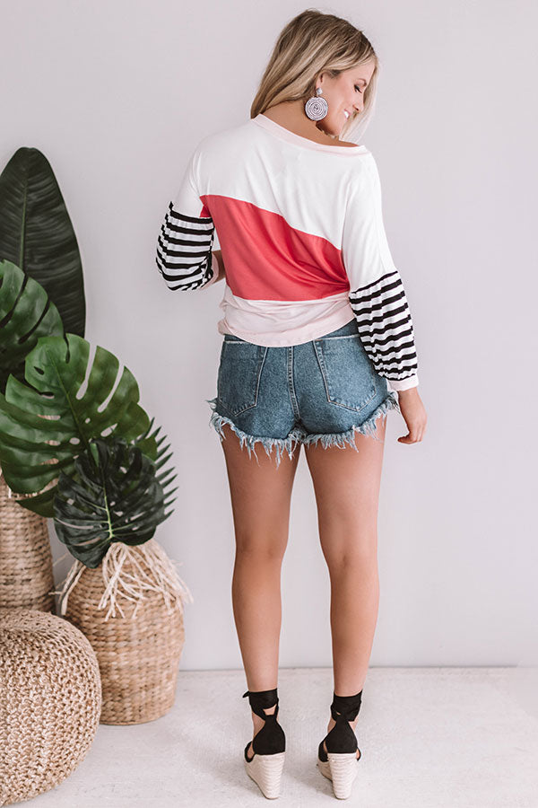 Perfectly Happy Color Block Shift Top Image - 4