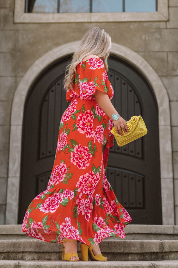 Aruba Romance Off Shoulder Maxi Dress Curves Image - 5