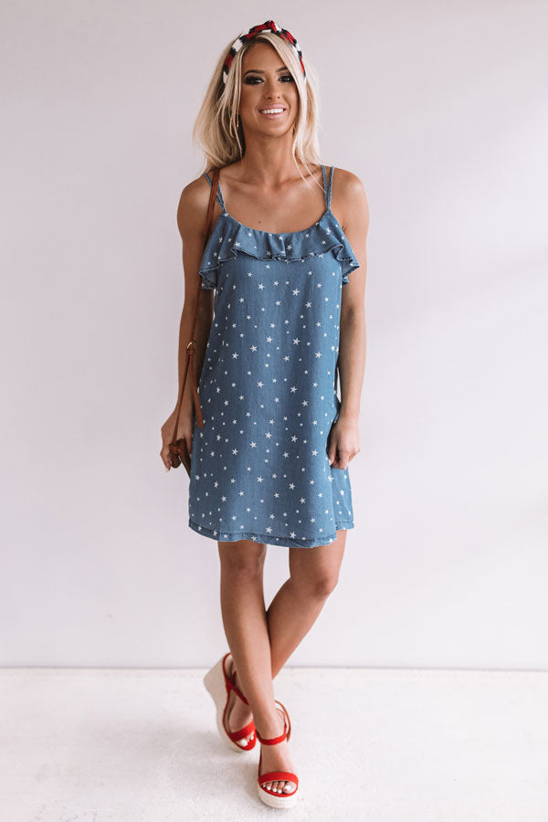 Rising Star Chambray Shift Dress Image - 2