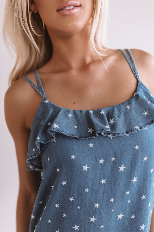 Rising Star Chambray Shift Dress Image - 5