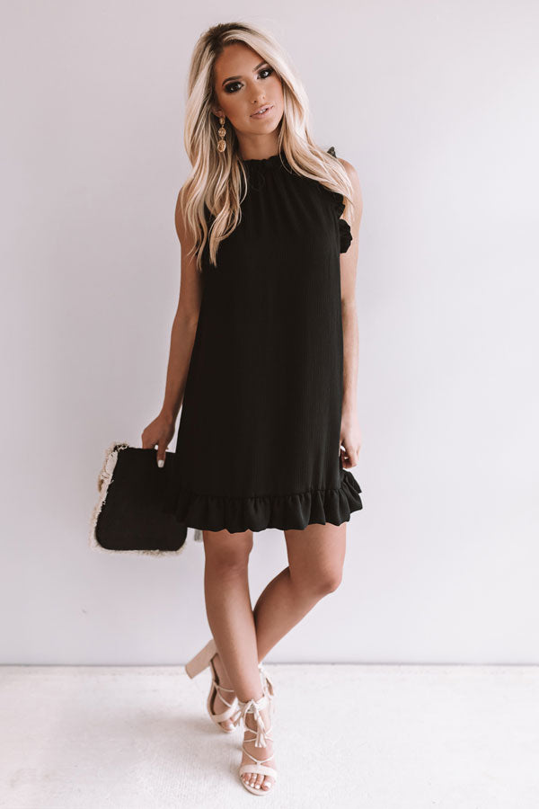 Yachts and Kisses Shift Dress in Black