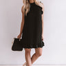 Yachts and Kisses Shift Dress in Black Image - 1