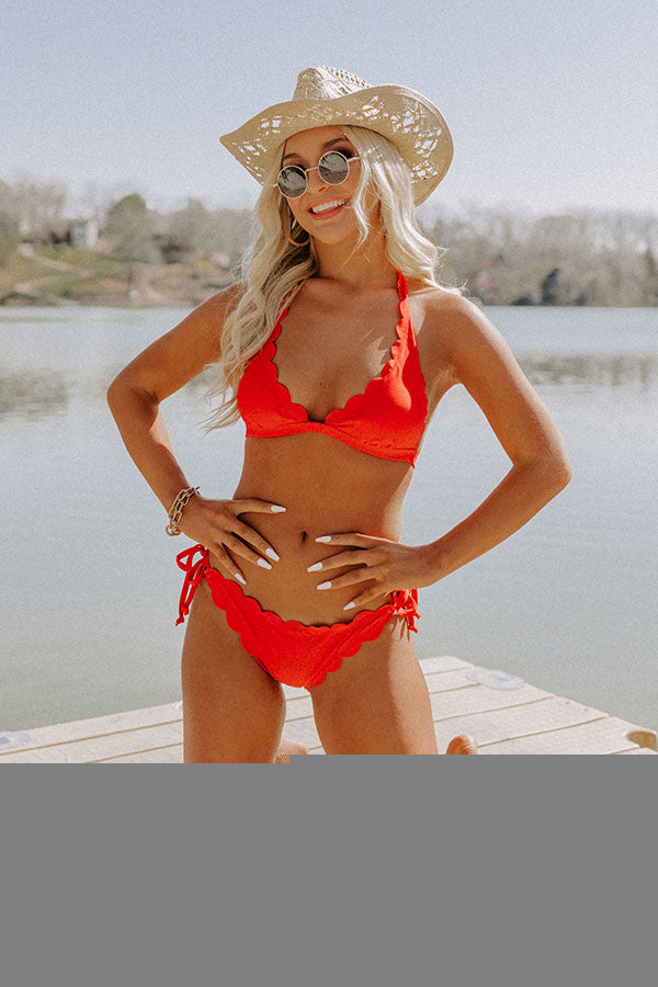 Hip For Honolulu Scallop Halter Bikini Top Image - 3