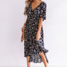 Fields In Florence Floral Midi in Navy Image - 1