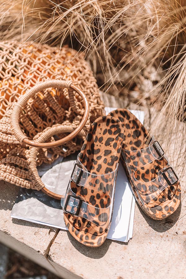 The Ally Leopard Sandal Image - 2
