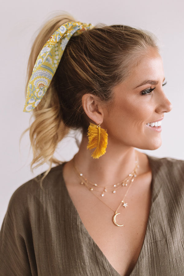 Fields of Wanderlust Scrunchie In Primrose Yellow Image - 2