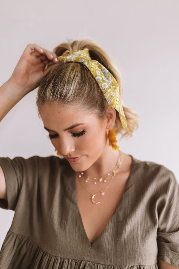 Fields of Wanderlust Scrunchie In Primrose Yellow Image - 1