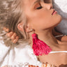 Cabanas And Cocktails Tassel Earrings In Hot Pink Image - 1
