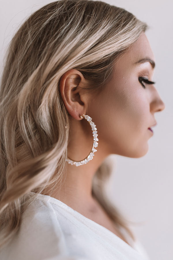 Set The Stage Hoop Earrings in Clear Image - 1