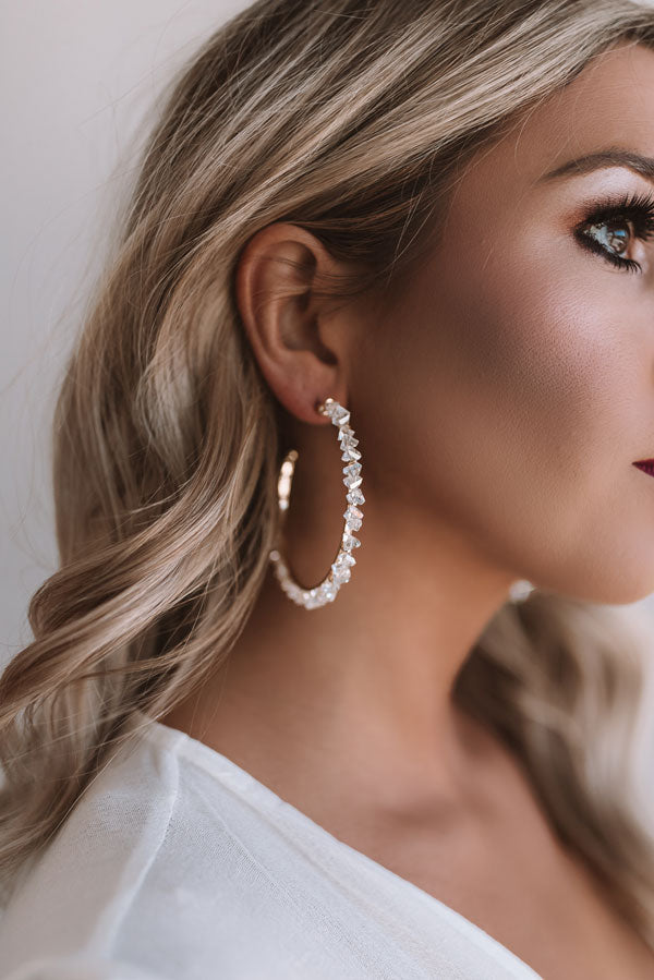 Set The Stage Hoop Earrings in Clear Image - 1