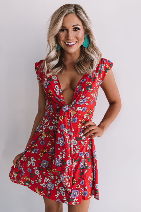 Peony Party Wrap Dress in Red • Impressions Online Boutique