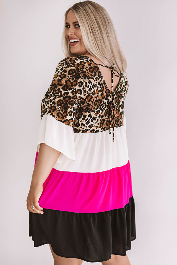 Frills and Thrills Babydoll Dress in Leopard Curves Image - 4