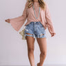 The Go-To Waffle Knit Shift Top In Peach Image - 1