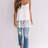 Warmer Days Lace Trim Tank In Cream Image - 1