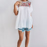 Barefoot in Barcelona Embroidered Top in White Image - 1