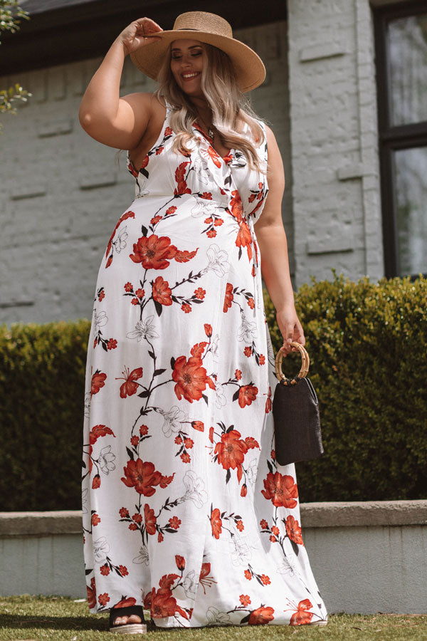 Peony Fields Wrap Maxi Dress Curves Image - 1