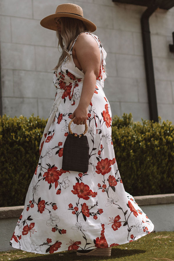 Peony Fields Wrap Maxi Dress Curves Image - 4