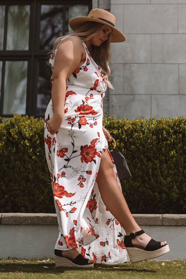 Peony Fields Wrap Maxi Dress Curves Image - 3