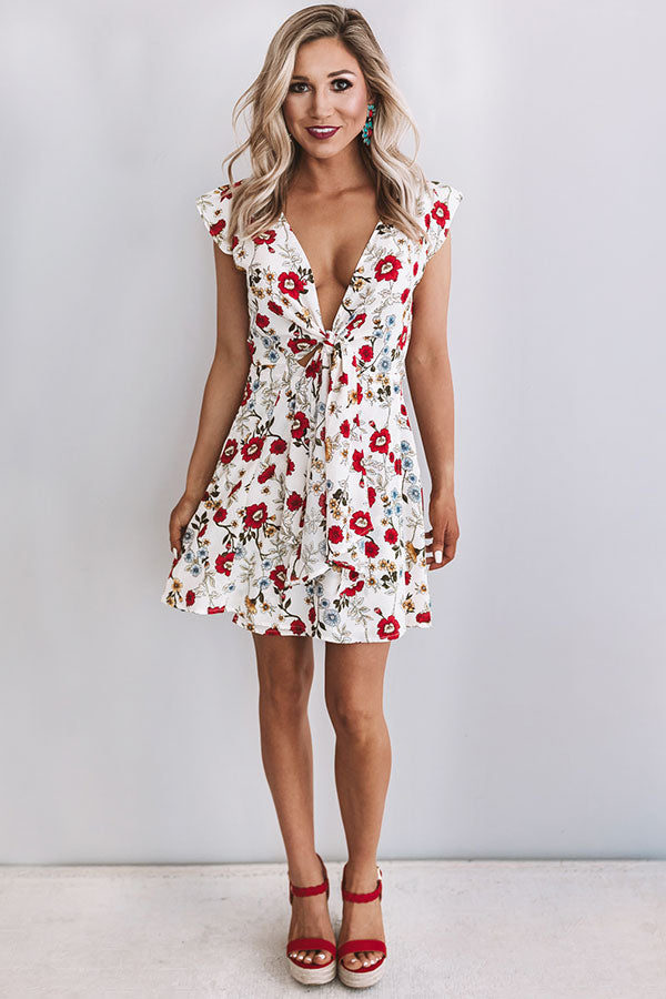 Peony Party Wrap Dress in Ivory • Impressions Online Boutique