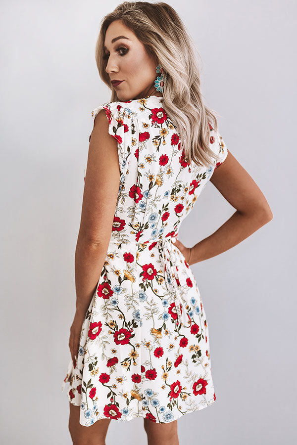 Peony Party Wrap Dress in Ivory • Impressions Online Boutique