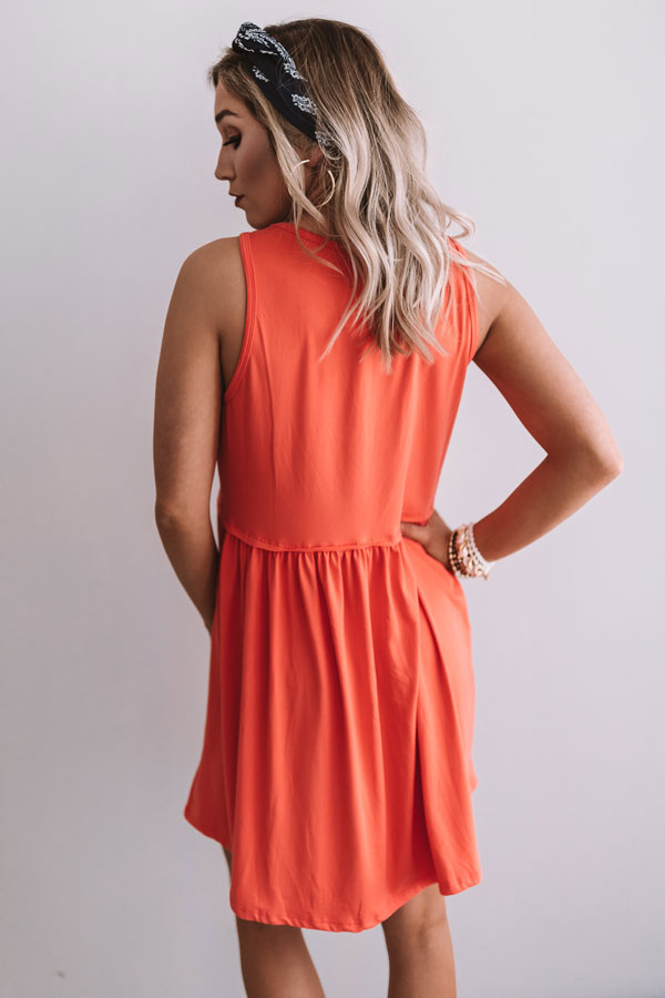 Beach Vibes Babydoll Dress In Coral Image - 4
