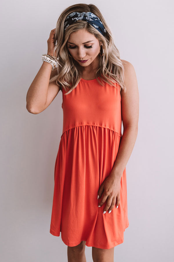 Beach Vibes Babydoll Dress In Coral Image - 3