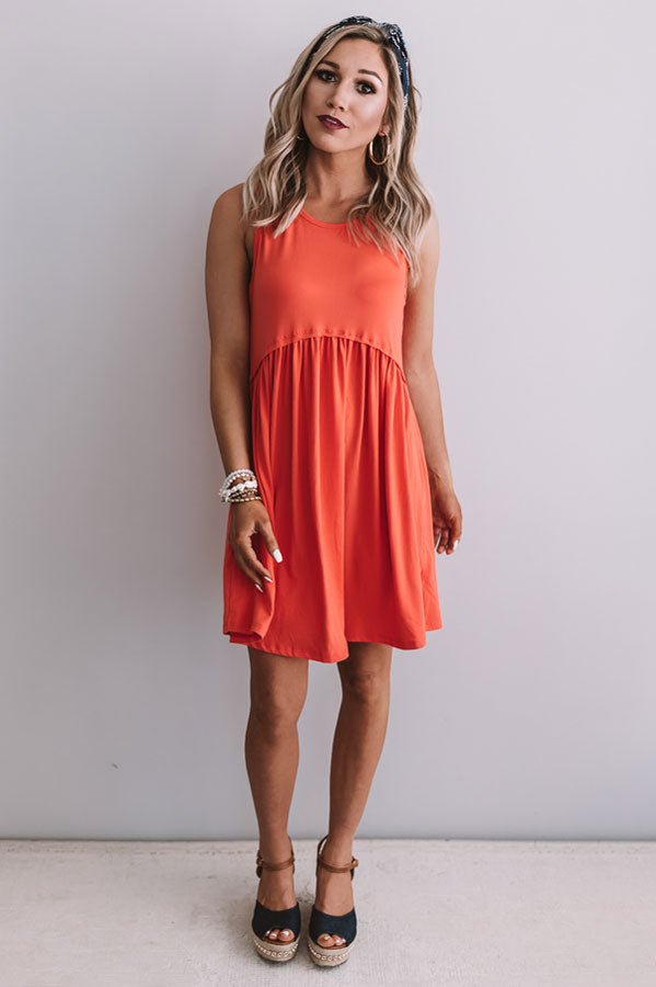 Beach Vibes Babydoll Dress In Coral Image - 2