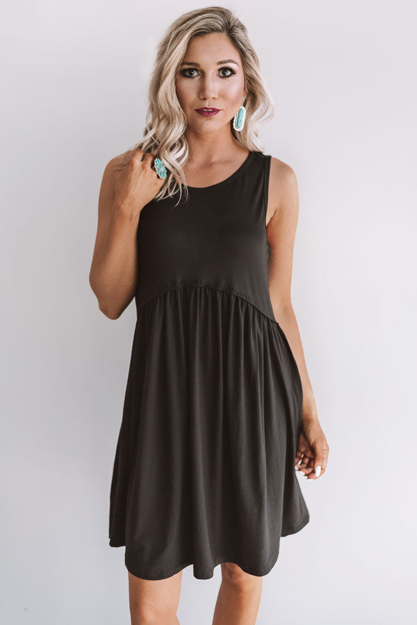 Beach Vibes Babydoll Dress In Black Image - 5