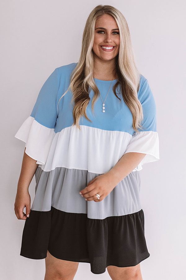 Frills and Thrills Babydoll Dress in Airy Blue Curves Image - 2