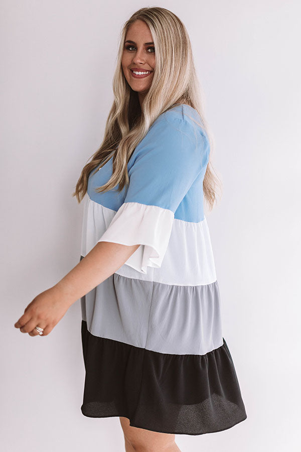 Frills and Thrills Babydoll Dress in Airy Blue Curves Image - 5