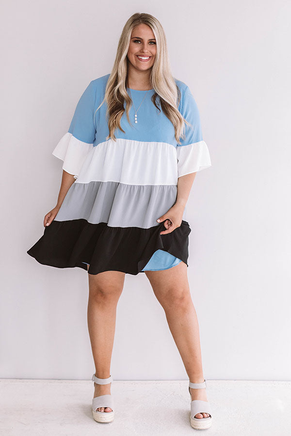 Frills and Thrills Babydoll Dress in Airy Blue Curves Image - 1
