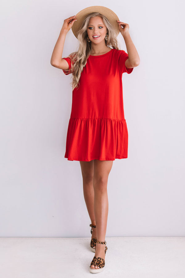 In Perfect Harmony Shift Dress In Red