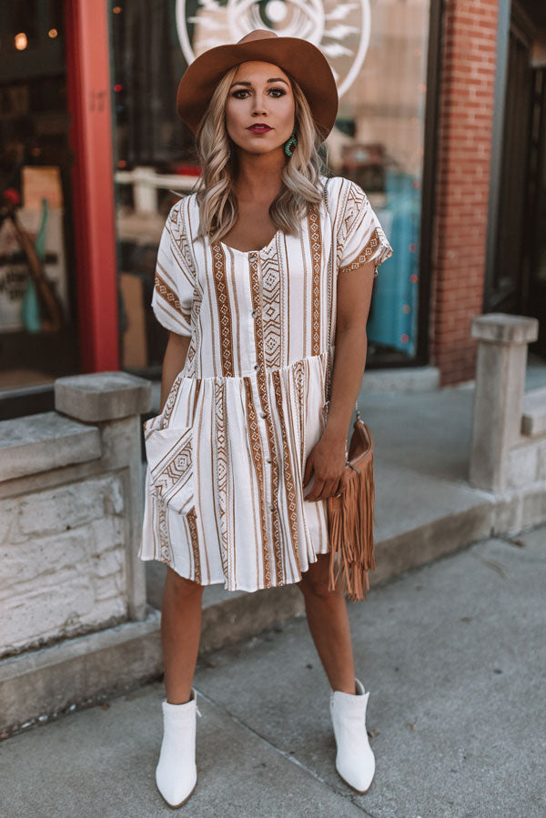 Chic In Santa Cruz Shift Dress in Mustard Image - 3