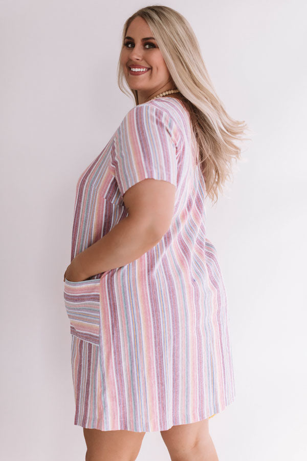 Pier Party Stripe Shift Dress in Pink Curves Image - 3