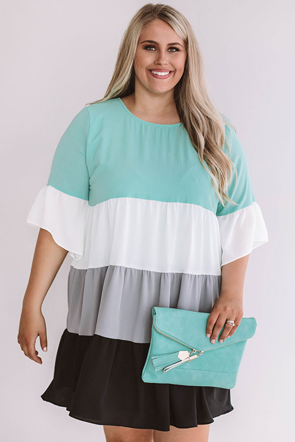 Frills and Thrills Babydoll Dress in Mint Curves Image - 1